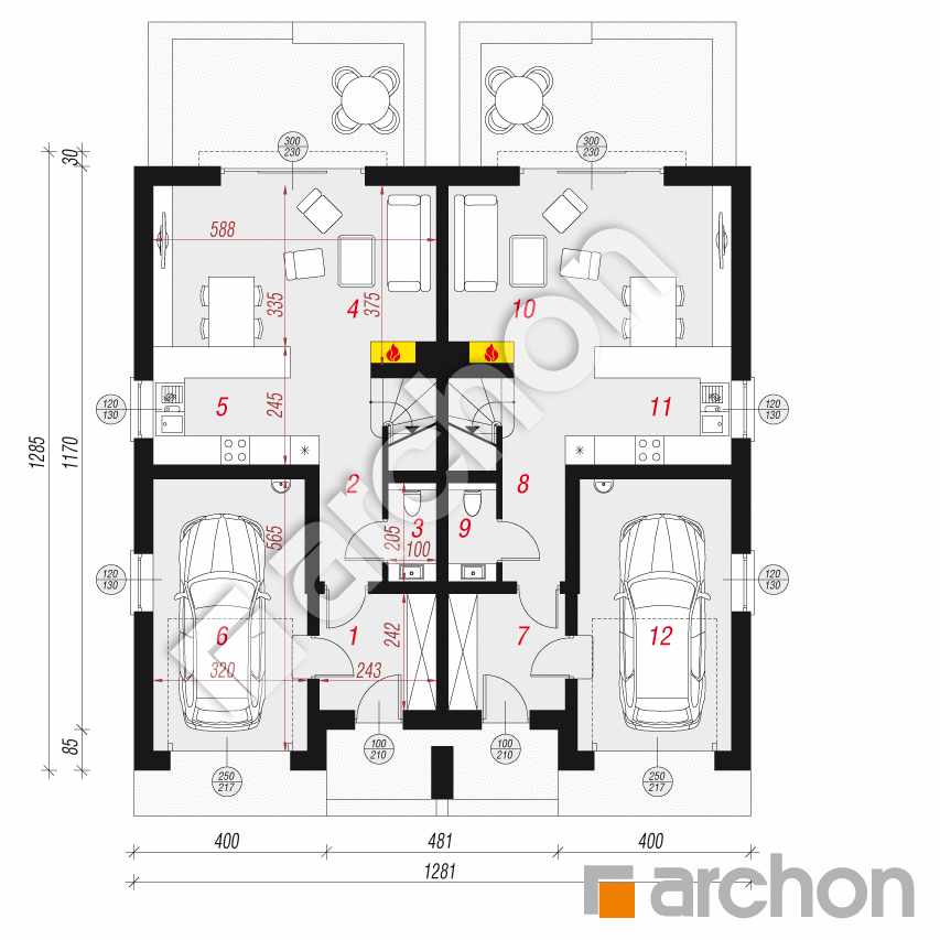 gotowy projekt Dom pod miłorzębem 7 (GR2N) rzut parteru