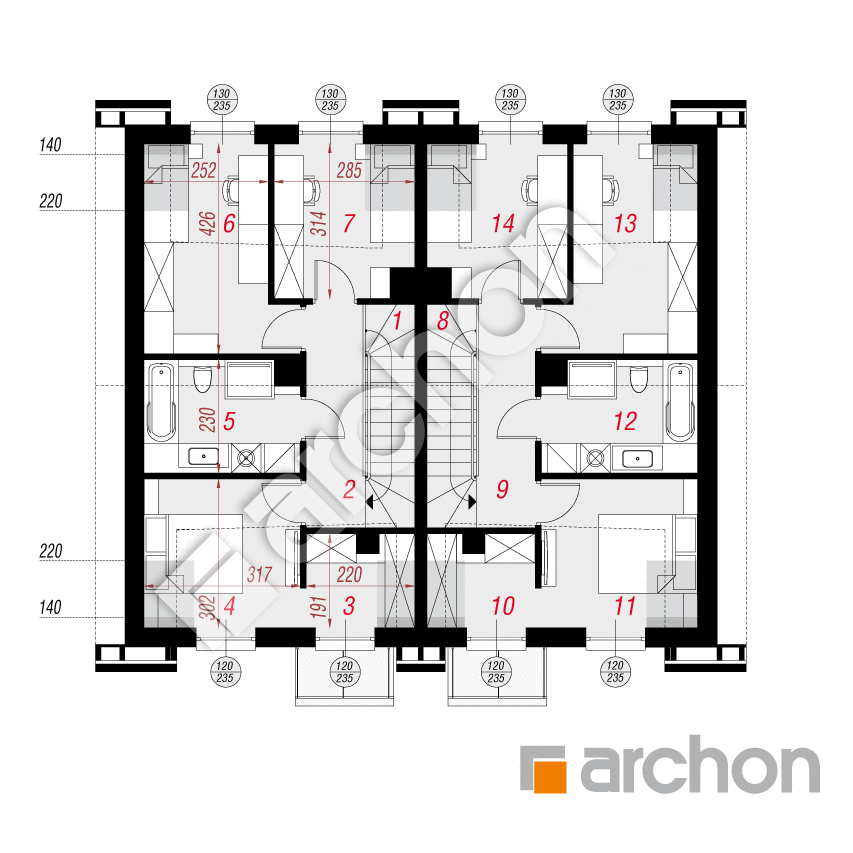 gotowy projekt Dom w riveach 16 (GR2) rzut poddasza