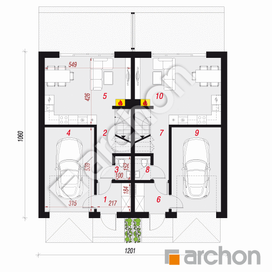 gotowy projekt Dom w riveach 16 (GR2) rzut parteru
