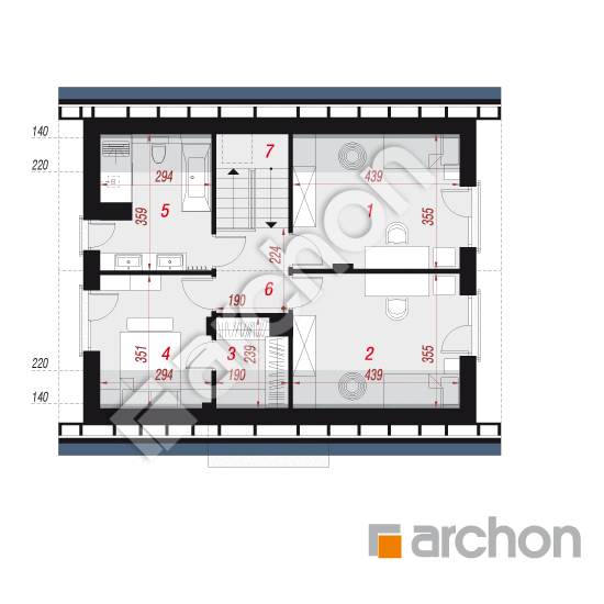 gotowy projekt Dom w zielistkach 34 (E) OZE rzut poddasza