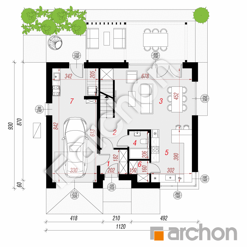 gotowy projekt Dom we frezjach 2 (GE) OZE rzut parteru