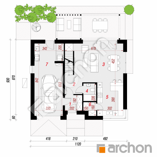 gotowy projekt Dom we frezjach 2 (GE) OZE rzut parteru