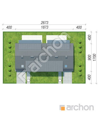 gotowy projekt Dom w bylicach 2 (R2) sytuacja