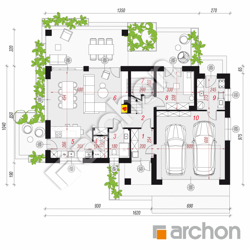 gotowy projekt Dom w afaskach 3 (G2E) rzut parteru