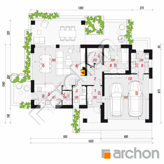 gotowy projekt Dom w afaskach 3 (G2E) rzut parteru