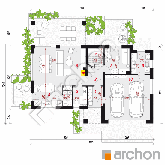 gotowy projekt Dom w afaskach 3 (G2E) rzut parteru