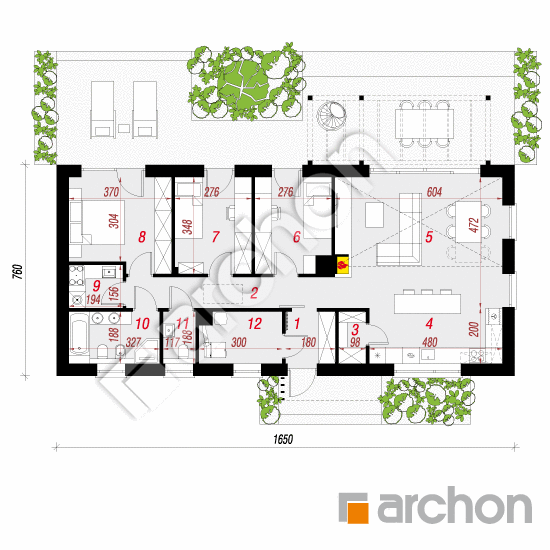 gotowy projekt Dom w rarytasach 9 (E) rzut parteru