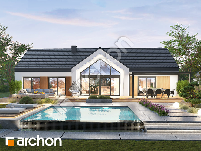 gotowy projekt Dom w modrzewiach 9 (E) widok 2