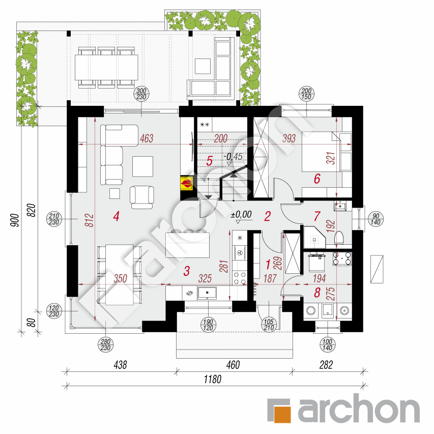 gotowy projekt Dom w wisteriach 21 (E) OZE rzut parteru