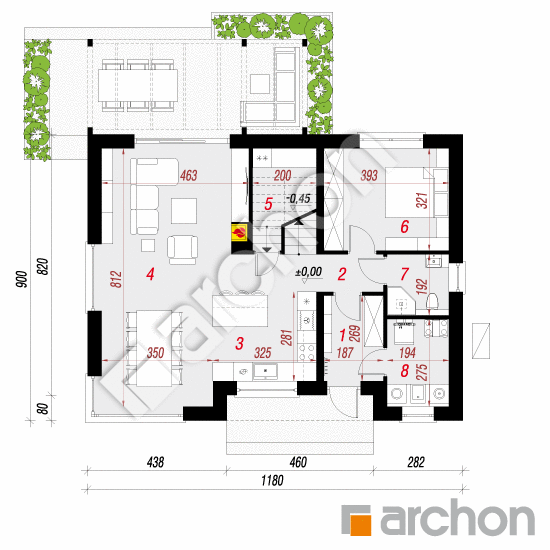 gotowy projekt Dom w wisteriach 21 (E) OZE rzut parteru