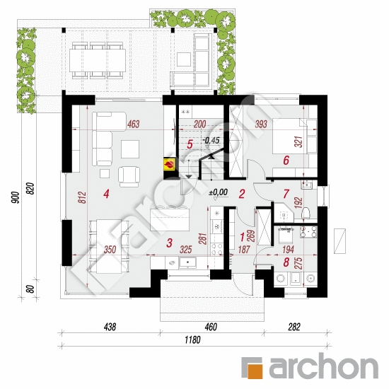 gotowy projekt Dom w wisteriach 21 (E) OZE rzut parteru