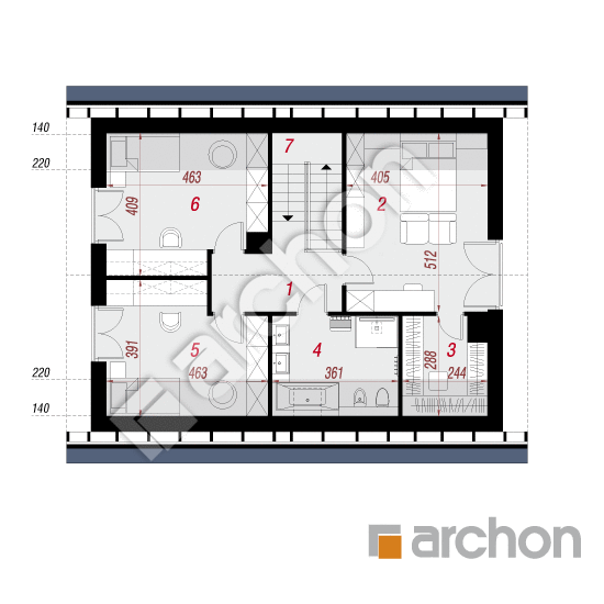 gotowy projekt Dom w wisteriach 21 (E) OZE rzut poddasza
