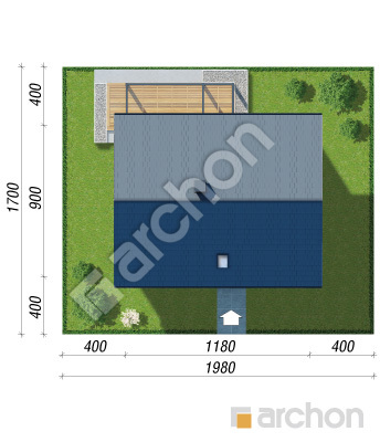 gotowy projekt Dom w wisteriach 21 (E) OZE sytuacja