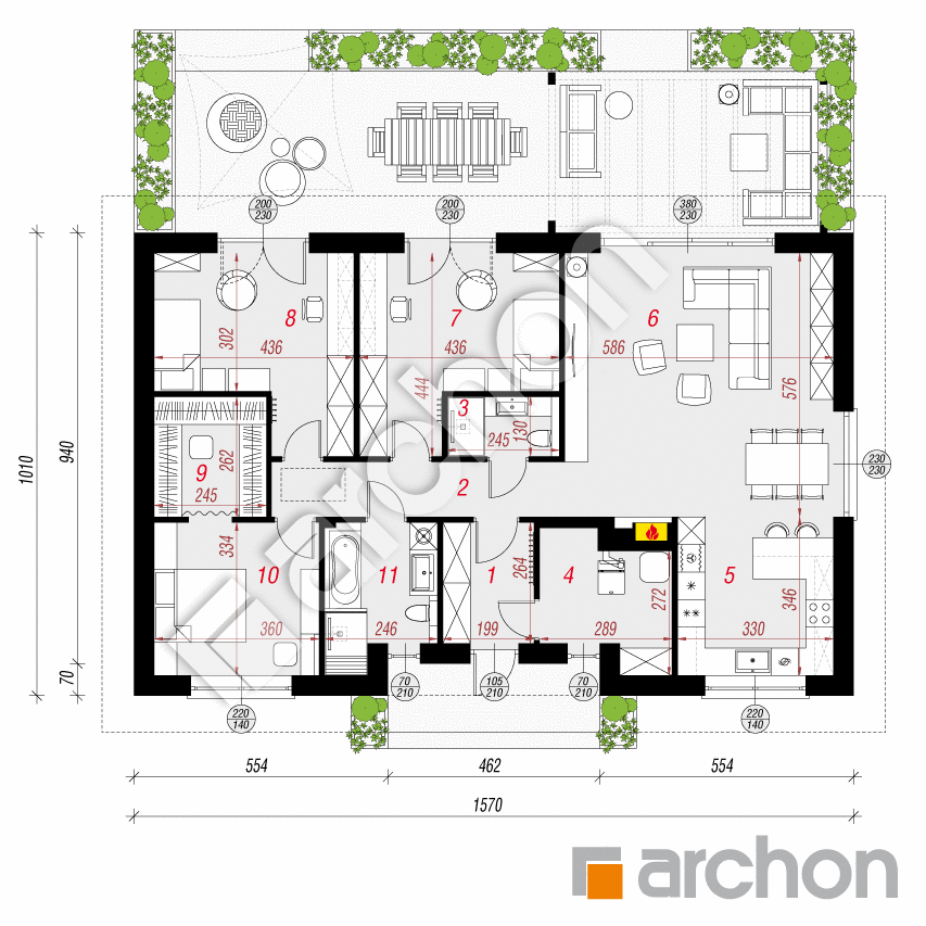 gotowy projekt Dom w kostrzewach 12 (A) rzut parteru