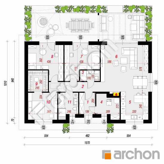 gotowy projekt Dom w kostrzewach 12 (A) rzut parteru