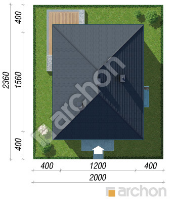 gotowy projekt Dom w renklodach 40 sytuacja