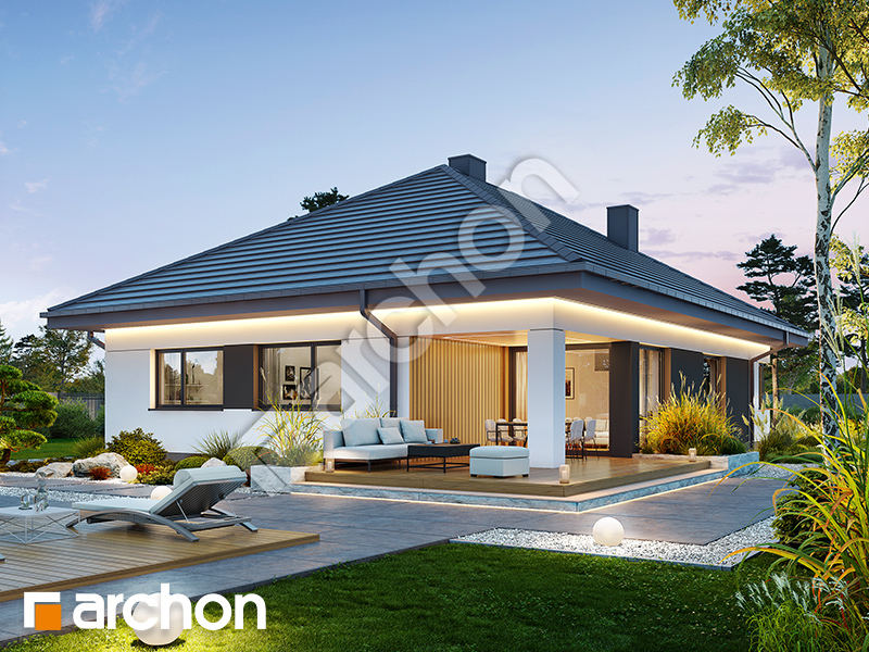 gotowy projekt Dom w renklodach 40 widok 2