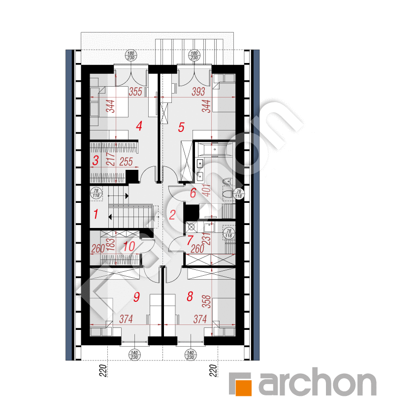 gotowy projekt Dom w laurowiśniach 2 (G) rzut poddasza