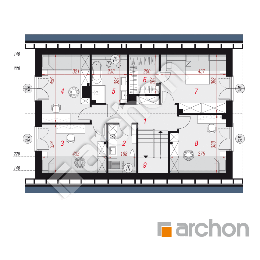 gotowy projekt Dom w malinówkach 45 (GE) OZE rzut poddasza