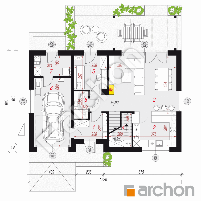 gotowy projekt Dom w malinówkach 45 (GE) OZE rzut parteru