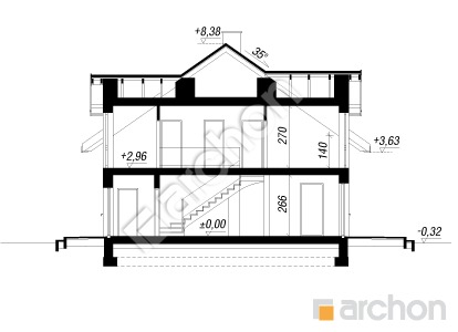 gotowy projekt Dom w riveach 25 (GB) przekroj budynku