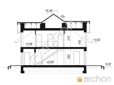 gotowy projekt Dom w riveach 25 (GB) przekroj budynku