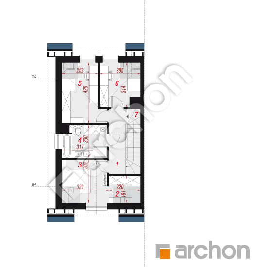 gotowy projekt Dom w riveach 25 (GB) rzut poddasza