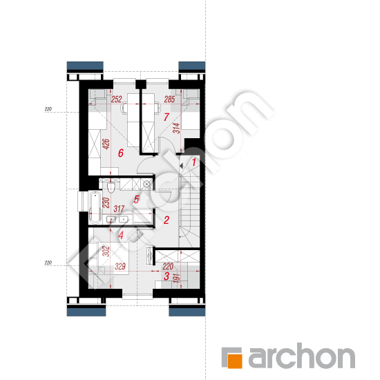 gotowy projekt Dom w riveach 25 (GB) rzut poddasza