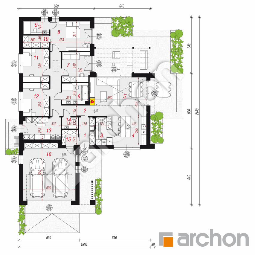 gotowy projekt Dom w bakopach 2 (G2E) rzut parteru