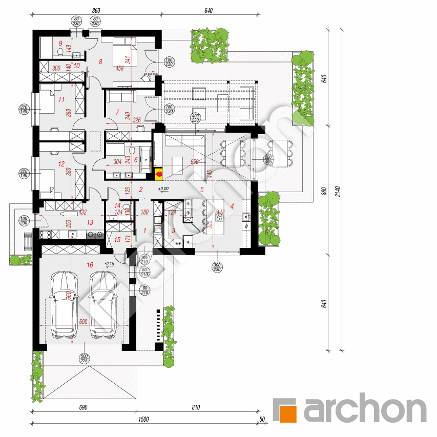 gotowy projekt Dom w bakopach 2 (G2E) rzut parteru