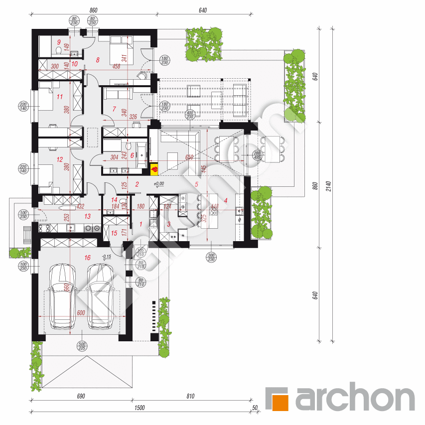 gotowy projekt Dom w bakopach 2 (G2E) rzut parteru
