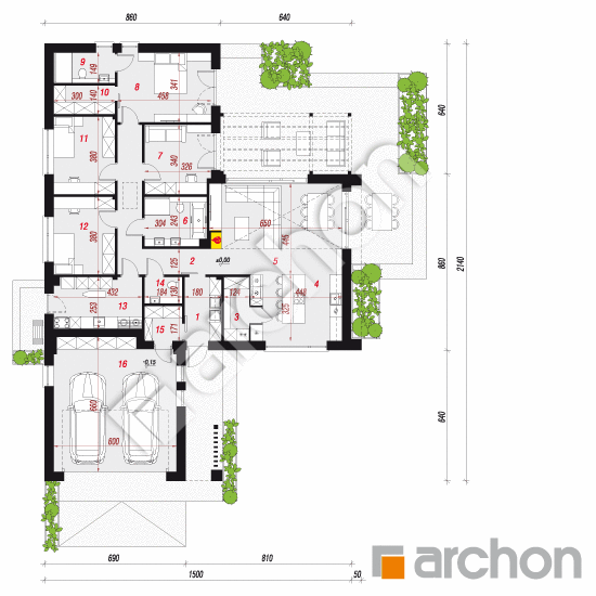 gotowy projekt Dom w bakopach 2 (G2E) rzut parteru