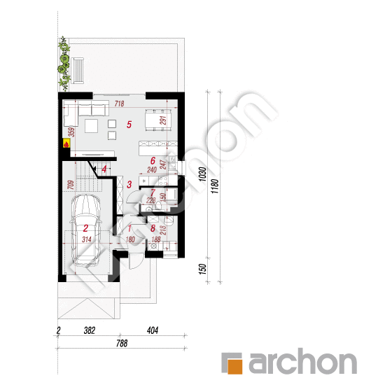 gotowy projekt Dom w klematisach 20 (BTA) rzut parteru