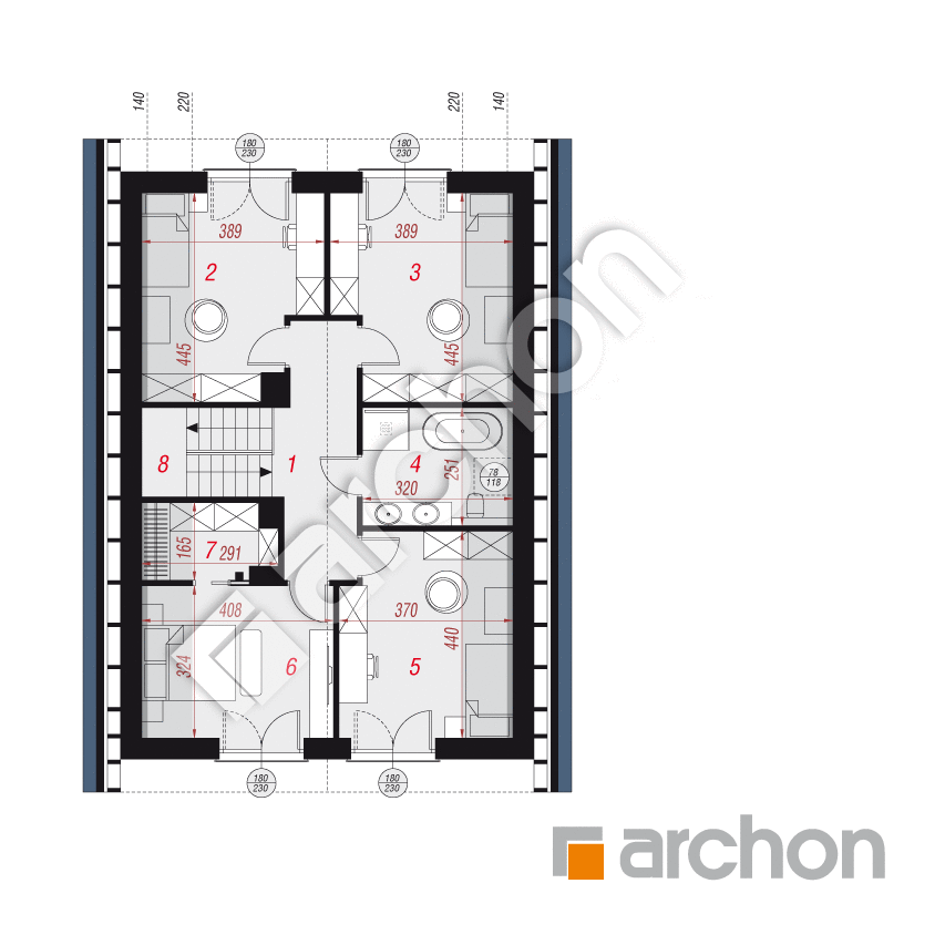 gotowy projekt Dom w strelicjach 4 (E) rzut poddasza