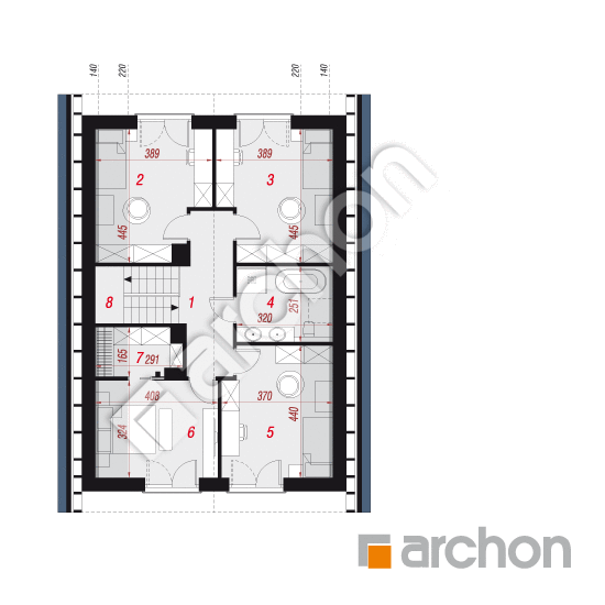 gotowy projekt Dom w strelicjach 4 (E) rzut poddasza