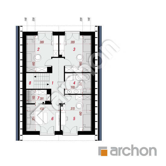 gotowy projekt Dom w strelicjach 4 (E) rzut poddasza
