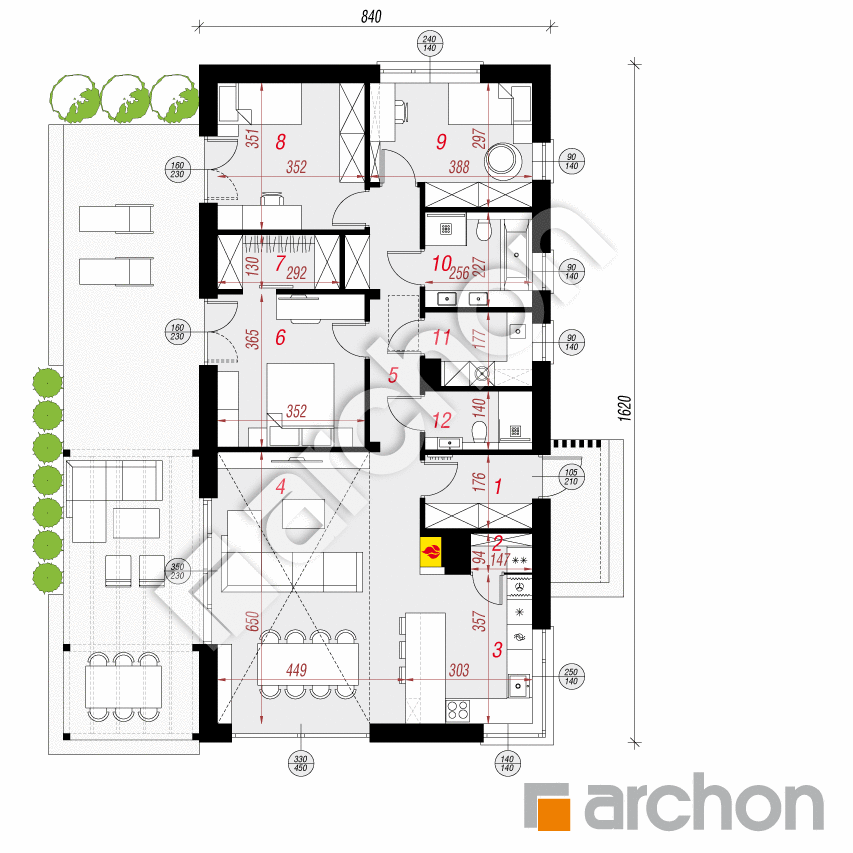 gotowy projekt Dom w kosaćcach 38 rzut parteru