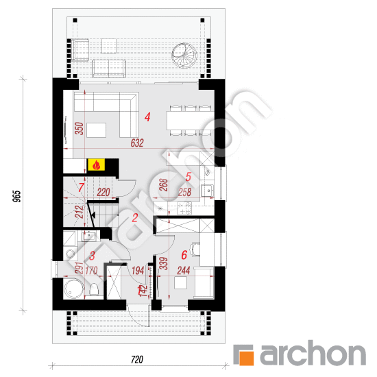 gotowy projekt Dom w cienistkach 4 rzut parteru