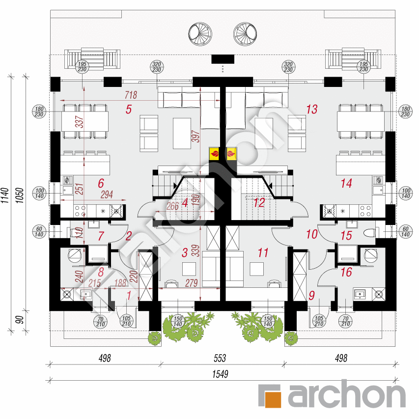 gotowy projekt Dom w klematisach 31 (R2) rzut parteru