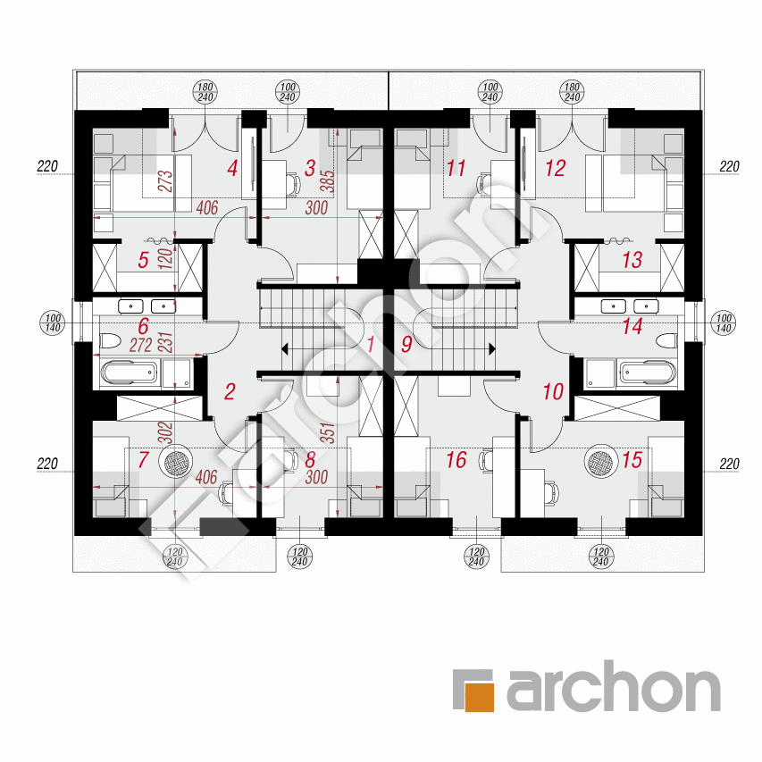 gotowy projekt Dom w klematisach 31 (R2) rzut poddasza