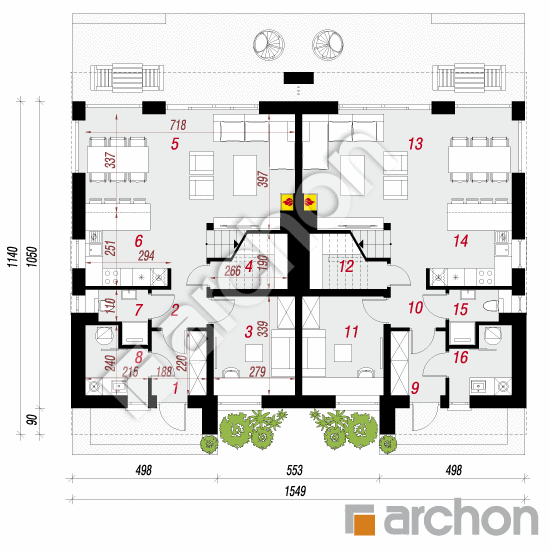 gotowy projekt Dom w klematisach 31 (R2) rzut parteru