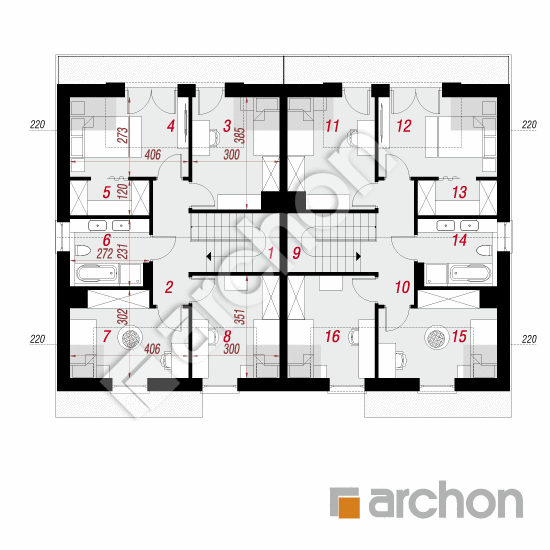 gotowy projekt Dom w klematisach 31 (R2) rzut poddasza