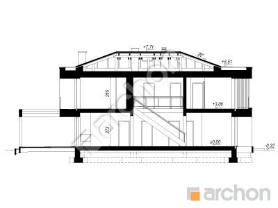 gotowy projekt Willa Malika (G2E) przekroj budynku