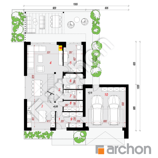 gotowy projekt Willa Malika (G2E) rzut parteru