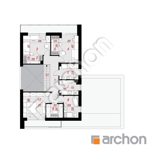 gotowy projekt Willa Malika (G2E) rzut piętra