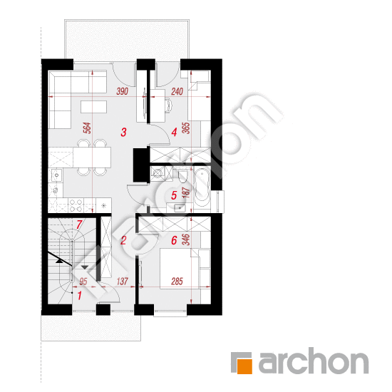 gotowy projekt Dom w bratkach 21 (R2B) rzut piętra