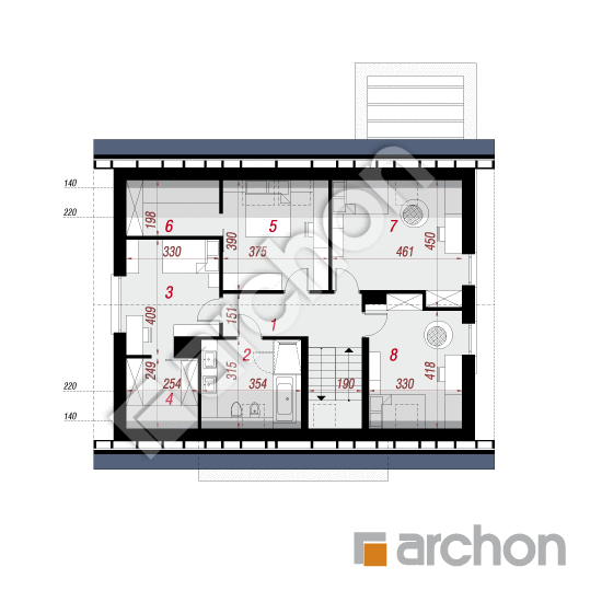 gotowy projekt Dom w sorgo rzut poddasza