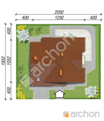 gotowy projekt Dom w tamaryszkach 2 sytuacja