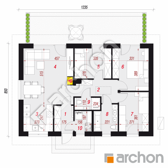 gotowy projekt Dom w kruszczykach 10 (AE) OZE rzut parteru