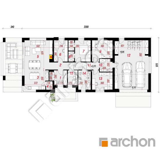 gotowy projekt Dom w peperomiach 5 (G2) rzut parteru